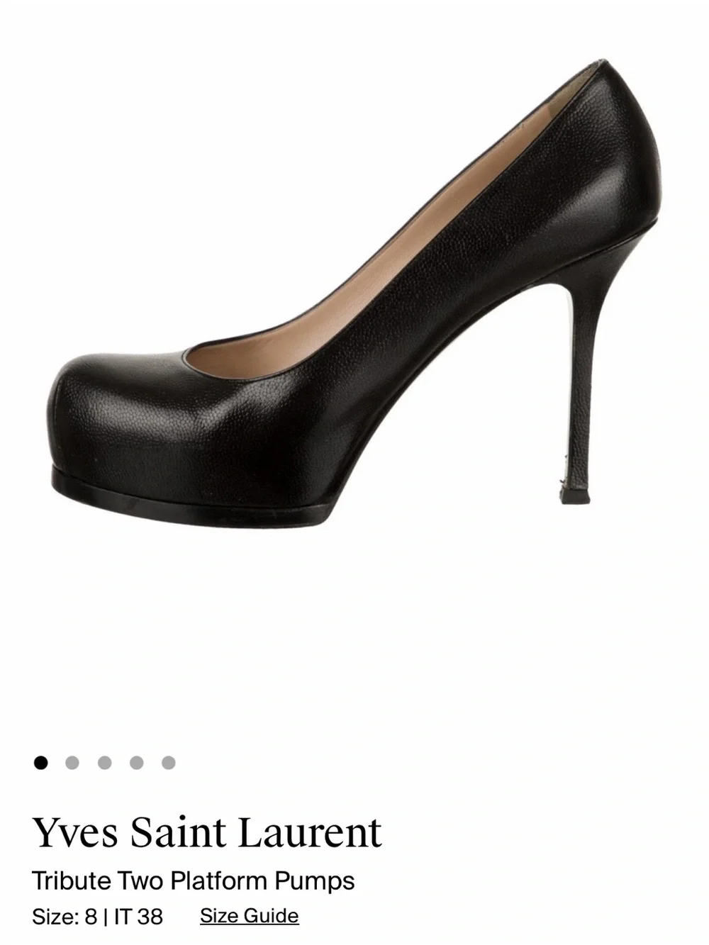 Yves Saint Laurent Black Tribute Two Leather Platform Pumps - Picture 5 of 8